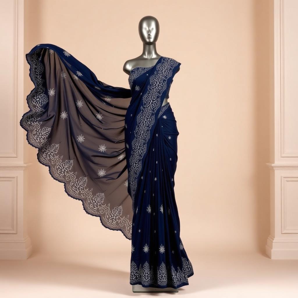 Neela Navy Georgette